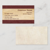Kastanienbraune lederne Blick-GrenzVisitenkarte Visitenkarte (Vorne/Hinten)