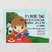 Kastanienbraune Picknick-Einladung Einladung (Vorne/Hinten)
