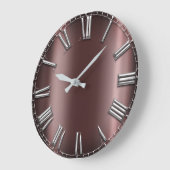 Kastanienbraune silbernes Grau-metallische Große Wanduhr (Winkel)