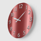 Kastanienbraune silbernes Grau-metallische Große Wanduhr (Winkel)