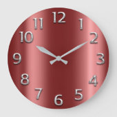 Kastanienbraune silbernes Grau-metallische Große Wanduhr (Vorderseite)