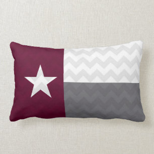 Kastanienbraune Texas-Flagge Zickzack Lendenkissen
