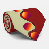 Kastanienbraune und beige Kunst-Deko-Krawatte Krawatte (Gerollt)