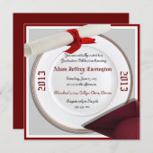 Kastanienbraune und graue Abschluss-Party Einladung (Vorne/Hinten)