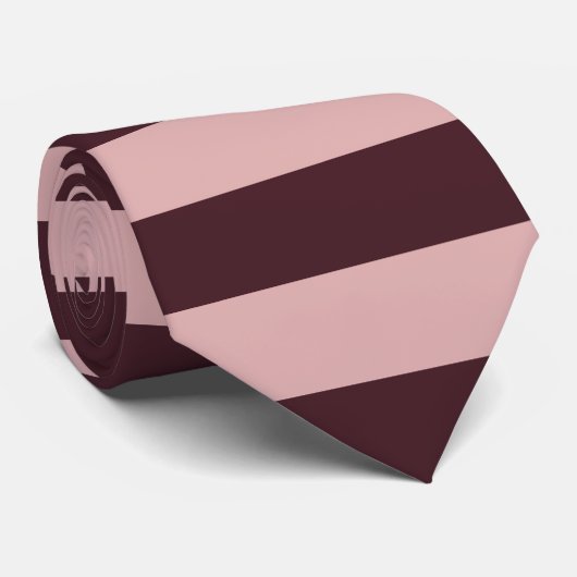 Kastanienbraune und rosa Streifen Krawatte (Gerollt)