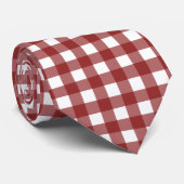 Kastanienbraune und weiße Gingham-Karo-Krawatte Krawatte (Gerollt)