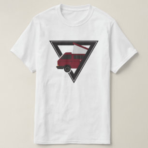 kastanienbrauner Bus des Dreiecks T-Shirt