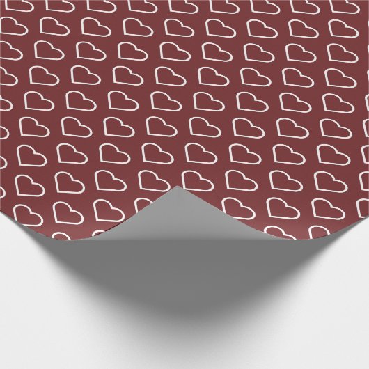 Kastanienbrauner Herz-Hintergrund Geschenkpapier (Ecke)