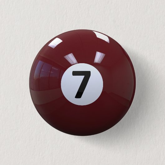 Kastanienbrauner Nr. 7- Billard-Pool-Ball Button (Vorderseite)