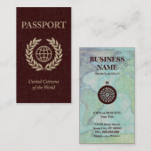 kastanienbrauner Pass Visitenkarte (Vorne/Hinten)