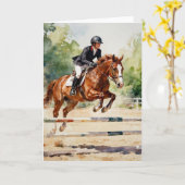 Kastanienbrauner Springer Vollblut Studie B Karte (Gelbe Blume)
