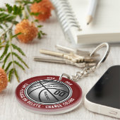 Kastanienbrauner, weißer, silberner schlüsselanhänger (Vorderseite rechts)