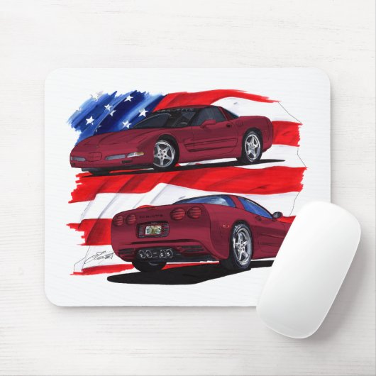 Kastanienbraunes Auto 1999-04 Korvette Mousepad (Mit Mouse)