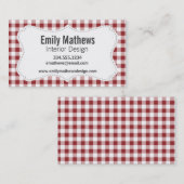 Kastanienbraunes kariertes Muster Visitenkarte (Vorne/Hinten)
