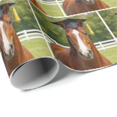 Kastanienbraunes Pferd Absolvent Geschenkpapier (Rolleneckpunkt)