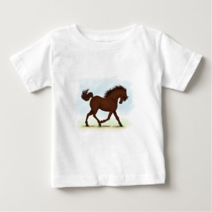 Kastanienbrown Pferd Reittier Baby T-shirt