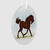 Kastanienbrown Pferd Reittier Ornament (Vorderseite)