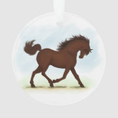Kastanienbrown Pferd Reittier Ornament (Rückseite)