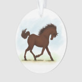 Kastanienbrown Pferd Reittier Ornament (Vorderseite)