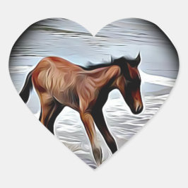 Kastanienfohlen auf dem Rundaufkleber im Ozean Runder Aufkleber