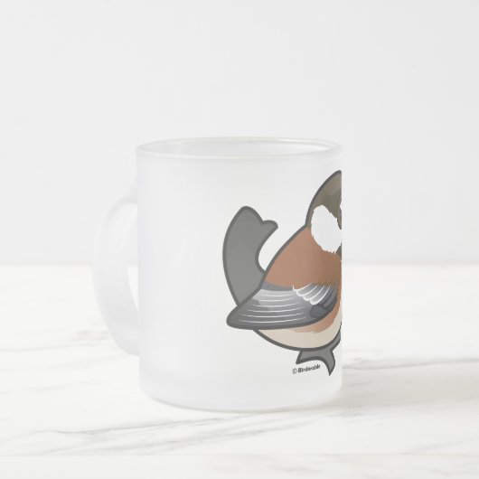 Kastaniengegarte Chickade Mattglastasse (Vorderseite Links)