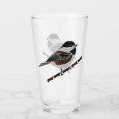 Kastaniengegarte Chickadee Bird Glas (Rückseite)