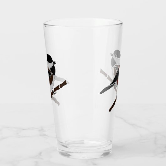 Kastaniengegarte Chickadee Bird Glas (Links)