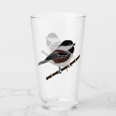 Kastaniengegarte Chickadee Bird Glas (Vorderseite)