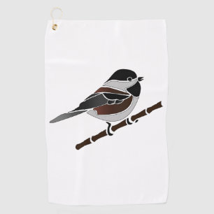 Kastaniengegarte Chickadee Bird Golfhandtuch