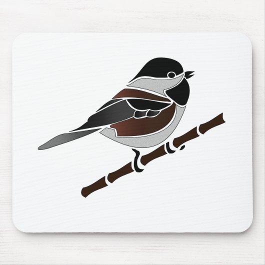 Kastaniengegarte Chickadee Bird Mousepad (Vorne)