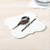 Kastaniengegarte Chickadee Bird Untersetzer (angewinkelt)
