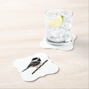 Kastaniengegarte Chickadee Bird Untersetzer