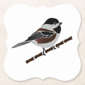 Kastaniengegarte Chickadee Bird Untersetzer (Vorderseite)