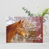 Kastanienhorn Holiday Foto-Karten Feiertagskarte (Stehend Vorderseite)