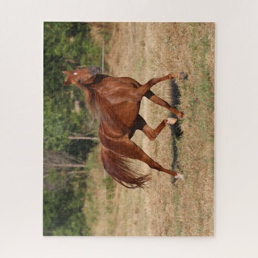 Kastanienmane und Schwanz fließen Puzzle (Vertikal)