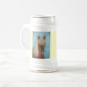 Kastanienmatratze mit Blondentaucher Kunst Bierglas (Vorderseite Links)