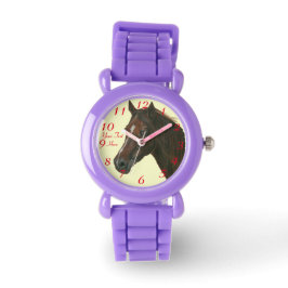 Kastanienmatte Pferdeportrait Pferdekunst Malerei Armbanduhr