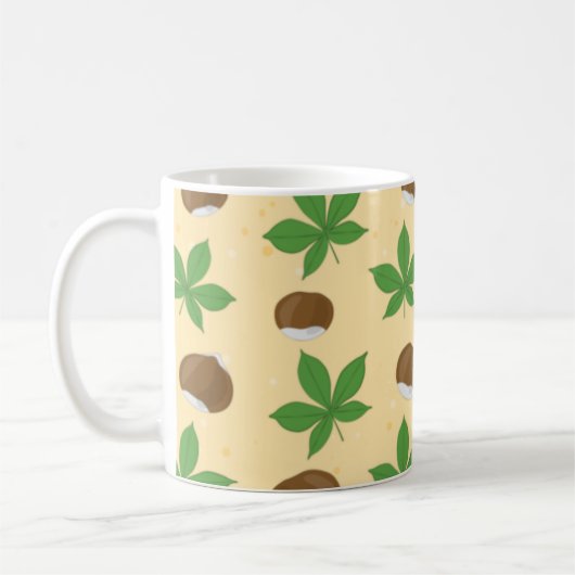 Kastanienmuster - Herbsteinfluss Kaffeetasse (Links)