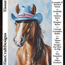 Kastanienpferd, Blue Pink Cowboy Hat CS8 Decoupage Seidenpapier