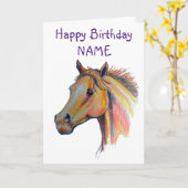 Kastanienpferd Geburtstag Karte (Gelbe Blume)