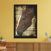 Kastanienpferd Illustrative Grunge Art Leinwanddruck (Insitu (Wohnzimmer))
