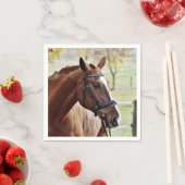 Kastanienpferd mit Blaze, Bridle, in Weide Serviette (Beispiel)