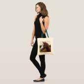 Kastanienpferd mit Blaze Tote Beutel Tragetasche (Vorderseite (Model))