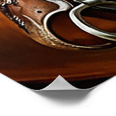 Kastanienpferd mit Verziertem Sattel unter Sonnens Poster (Ecke)