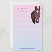 Kastanienpferd mit White Star Schreibpapier Briefpapier (Vorderseite)