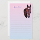 Kastanienpferd mit White Star Schreibpapier Briefpapier (Vorne/Hinten)