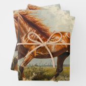 Kastanienpferd Ölgemälde Dekoupage Geschenkpapier Set (Beispiel)