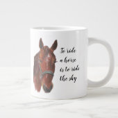 Kastanienpferd Portrait Jumbo-Tasse (Rechts)