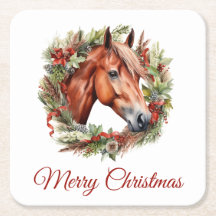 Kastanienpferd und Weihnachtskranz