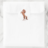 Kastanienpferd w sig runder aufkleber (Tasche)
